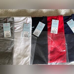 5 NEW Cat & Jack short sleeve tees: grey, white, black, red & navy. Sz 18 Husky